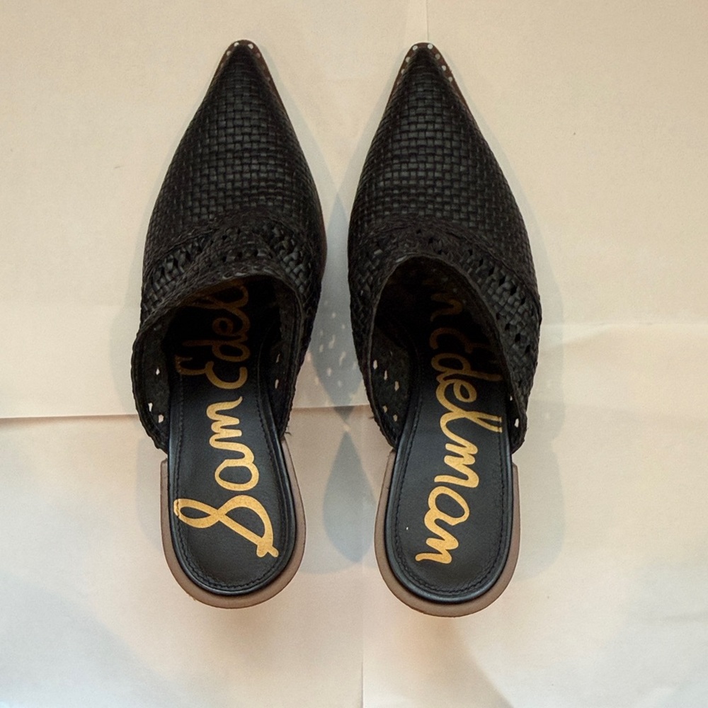 Sam Edelman Black Woven Mules